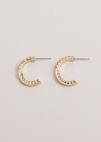 Phase Eight Crystal Hoops Jewellery Gold Australia | YG7643952